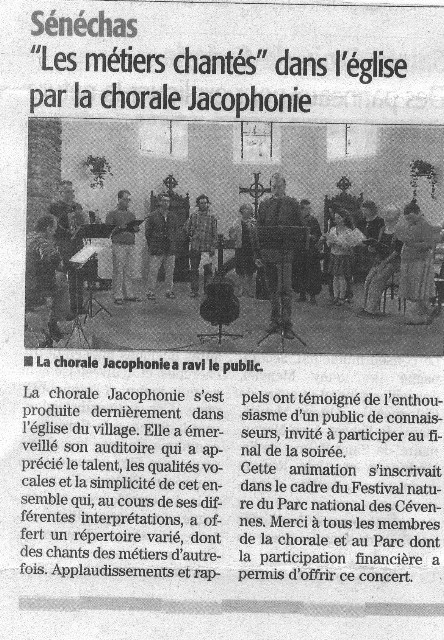 article Midi Libre Sénéchas 201407