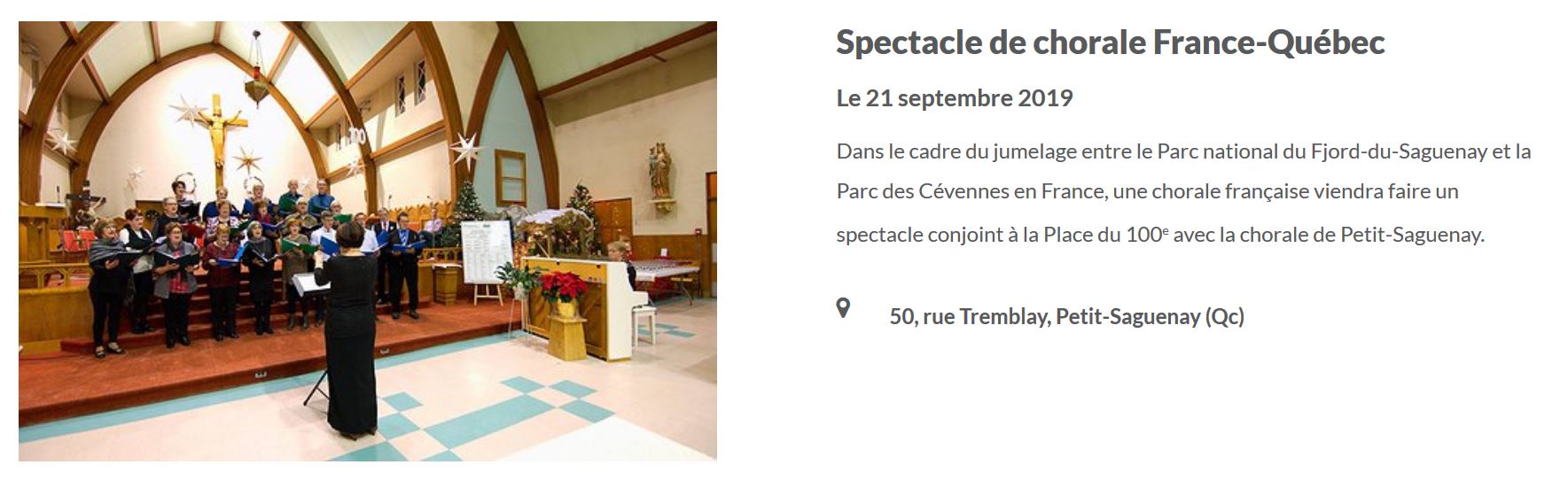 Chorale à Petit-Saguenay